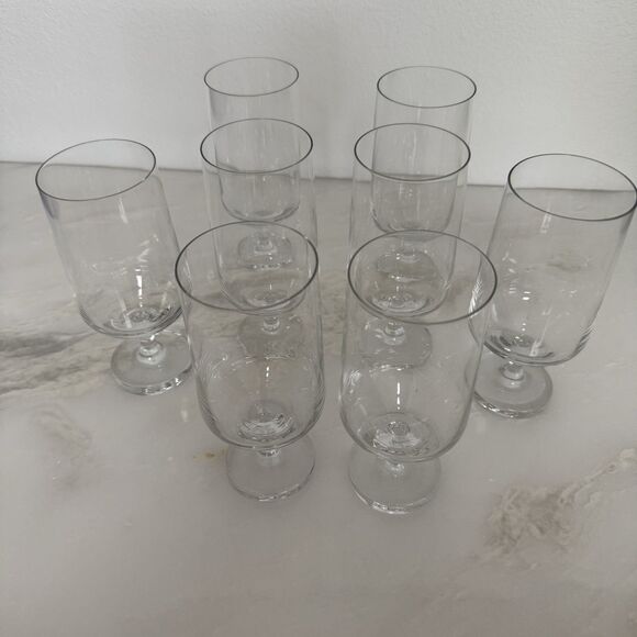 Set (8) Rosenthal Crystal Germany MCM Heavy Bottom Cocktail Water Glasses Clear - Picture 8 of 9